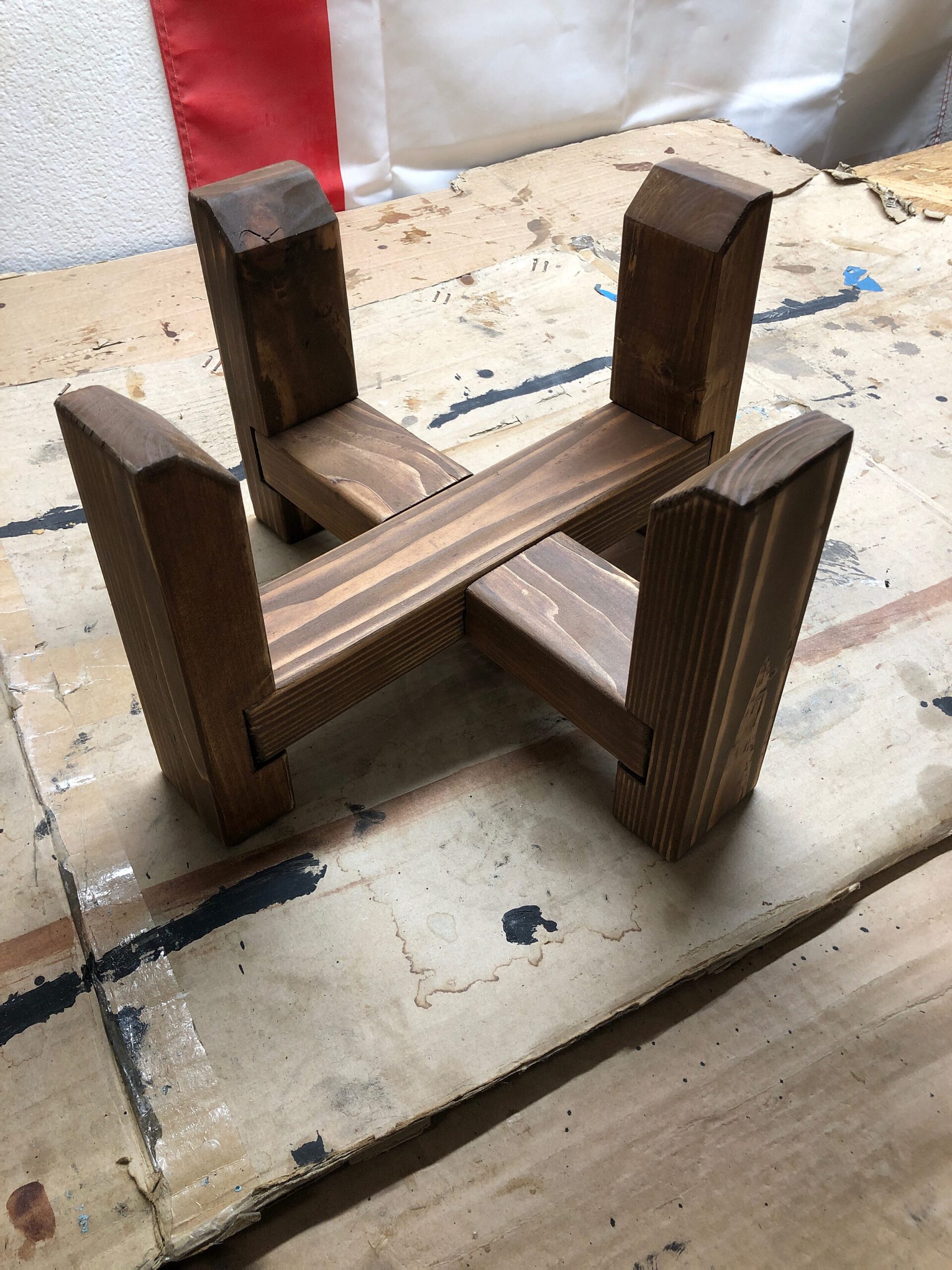 2×4 Indoor Plant Stand with Half-Lap Joints
