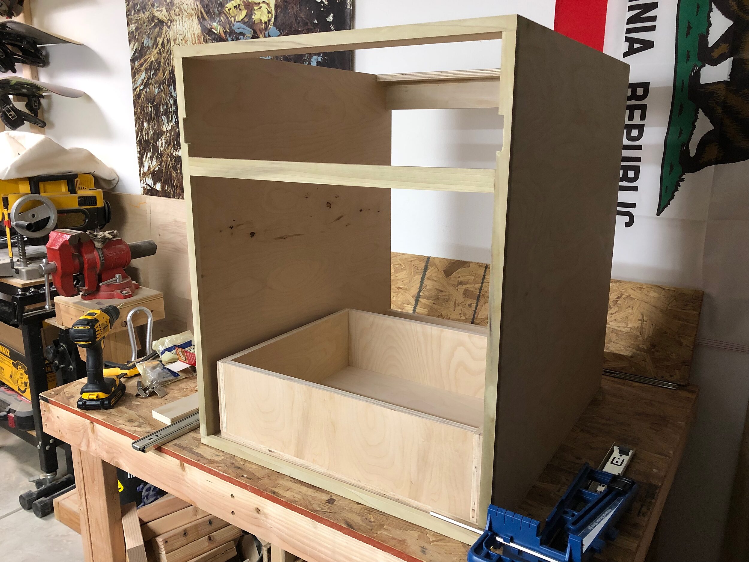 Building a Small Birch Plywood Shop Cabinet: Carcase and Drawer Assembly
