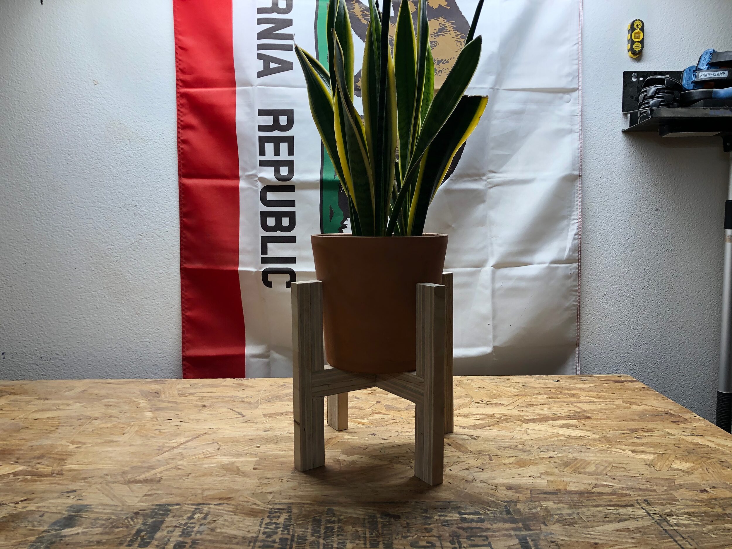 Modern Indoor Plant Stand in Birch Plywood
