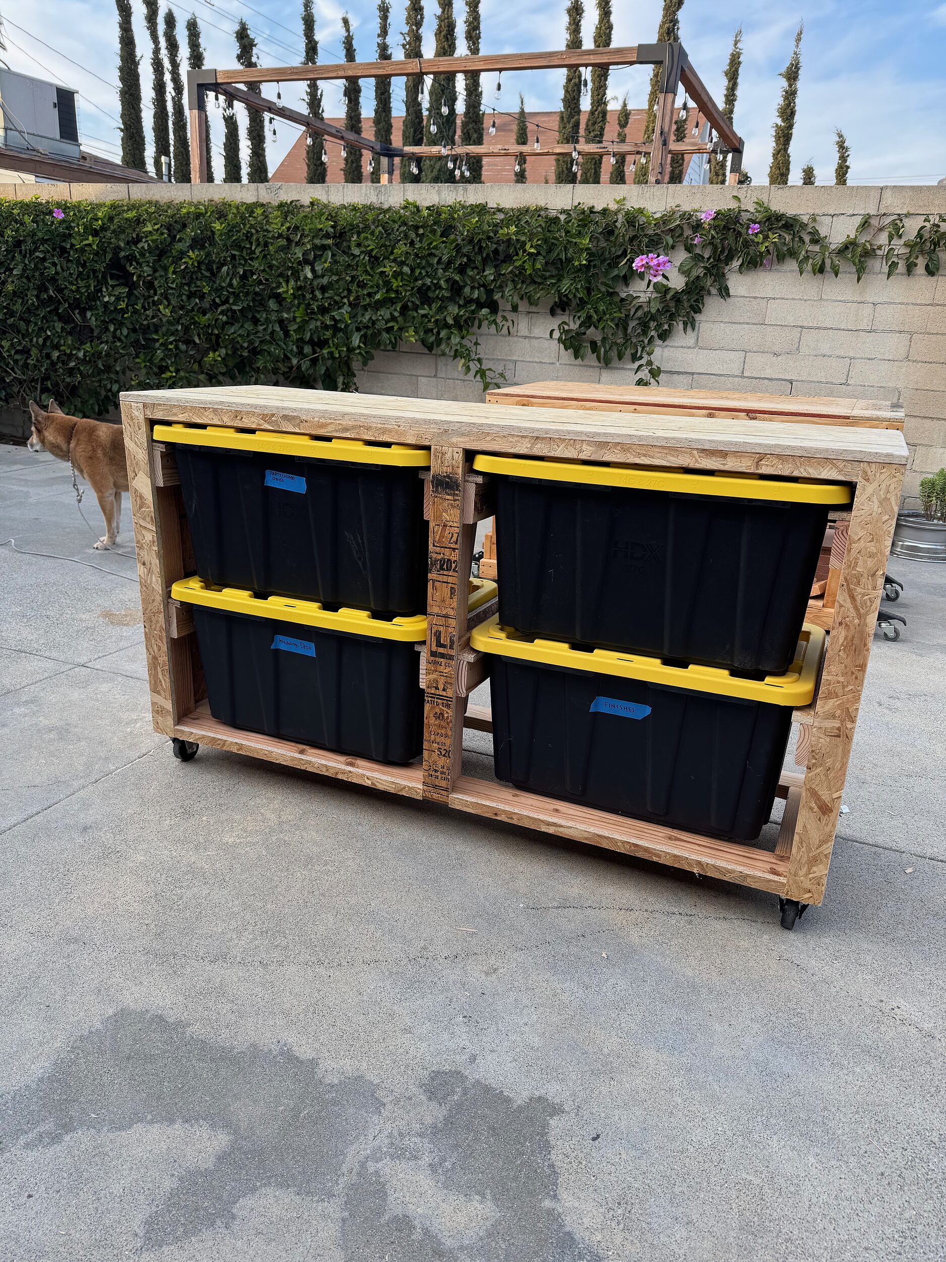 Mobile OSB Storage Cart for 27-Gallon Tote Bins