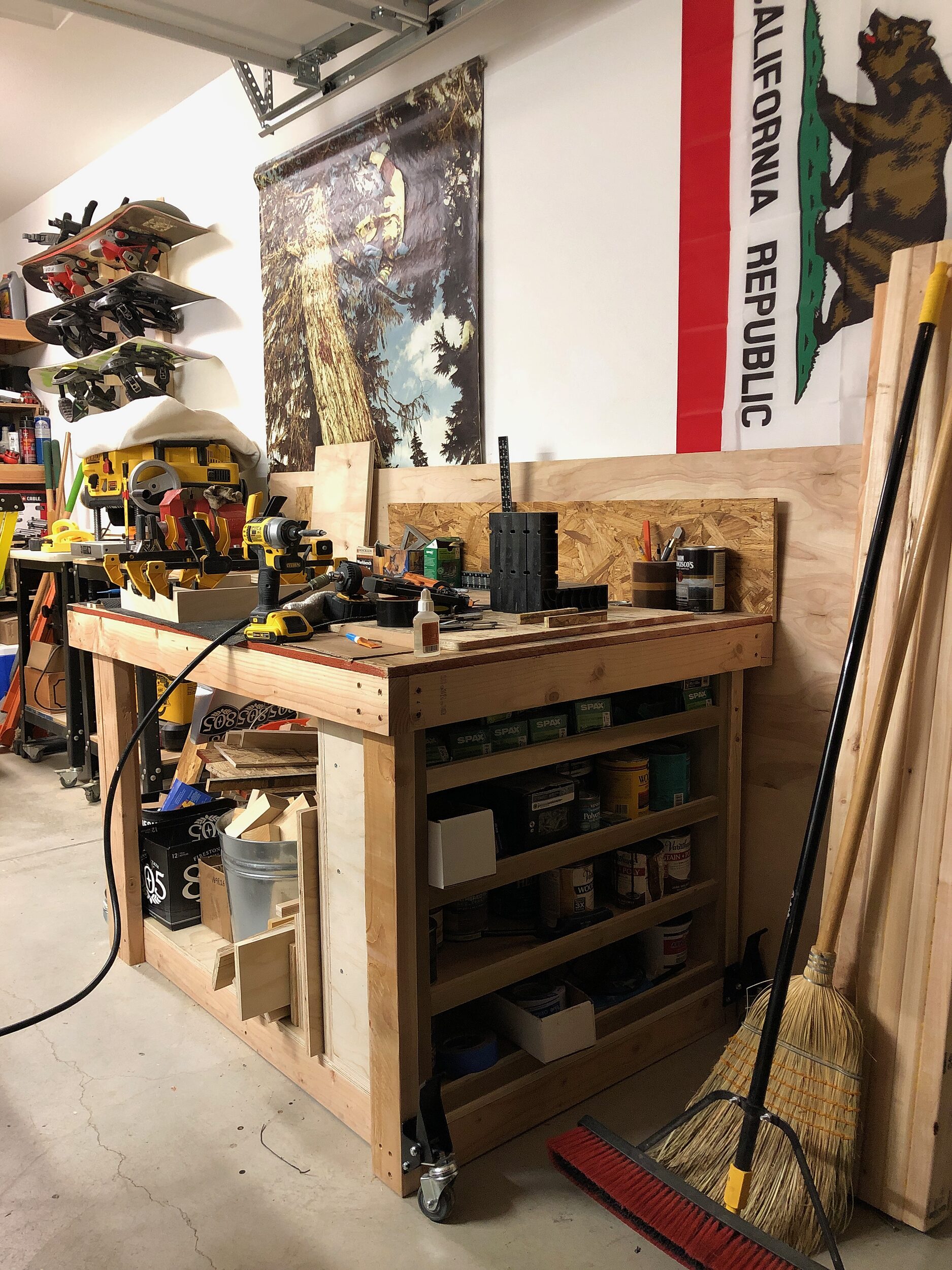 Building a Mobile Shop Cart with Built-In Storage Shelves
