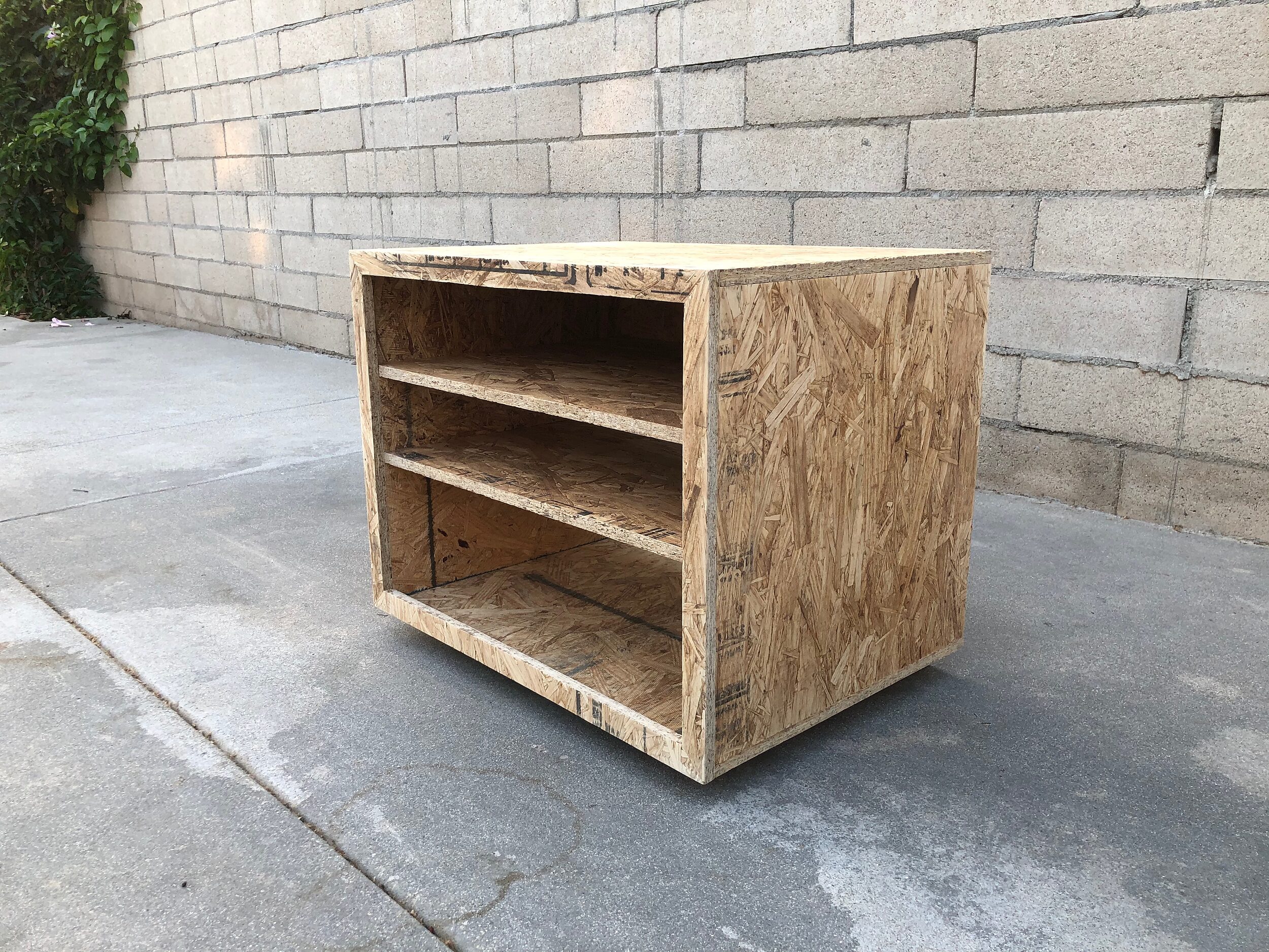 OSB Nightstand with a Black-Painted Edge Accent