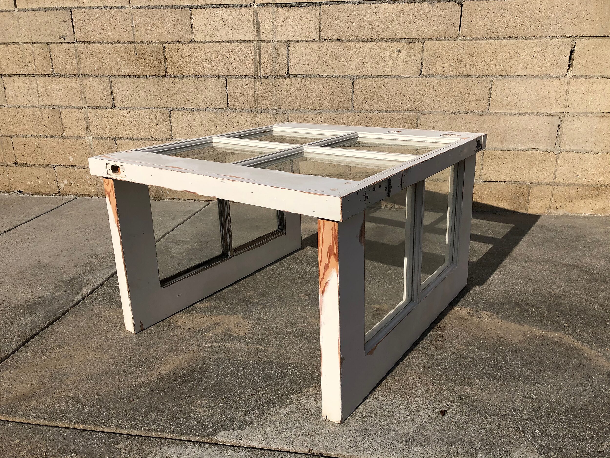 DIY Coffee Table Made From a Reclaimed Door
