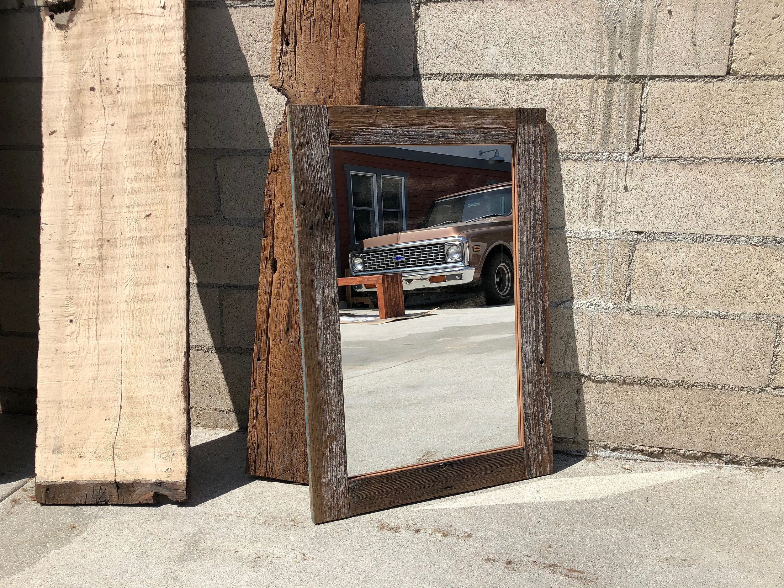 Rustic Mirror Frame Built From Reclaimed Wood