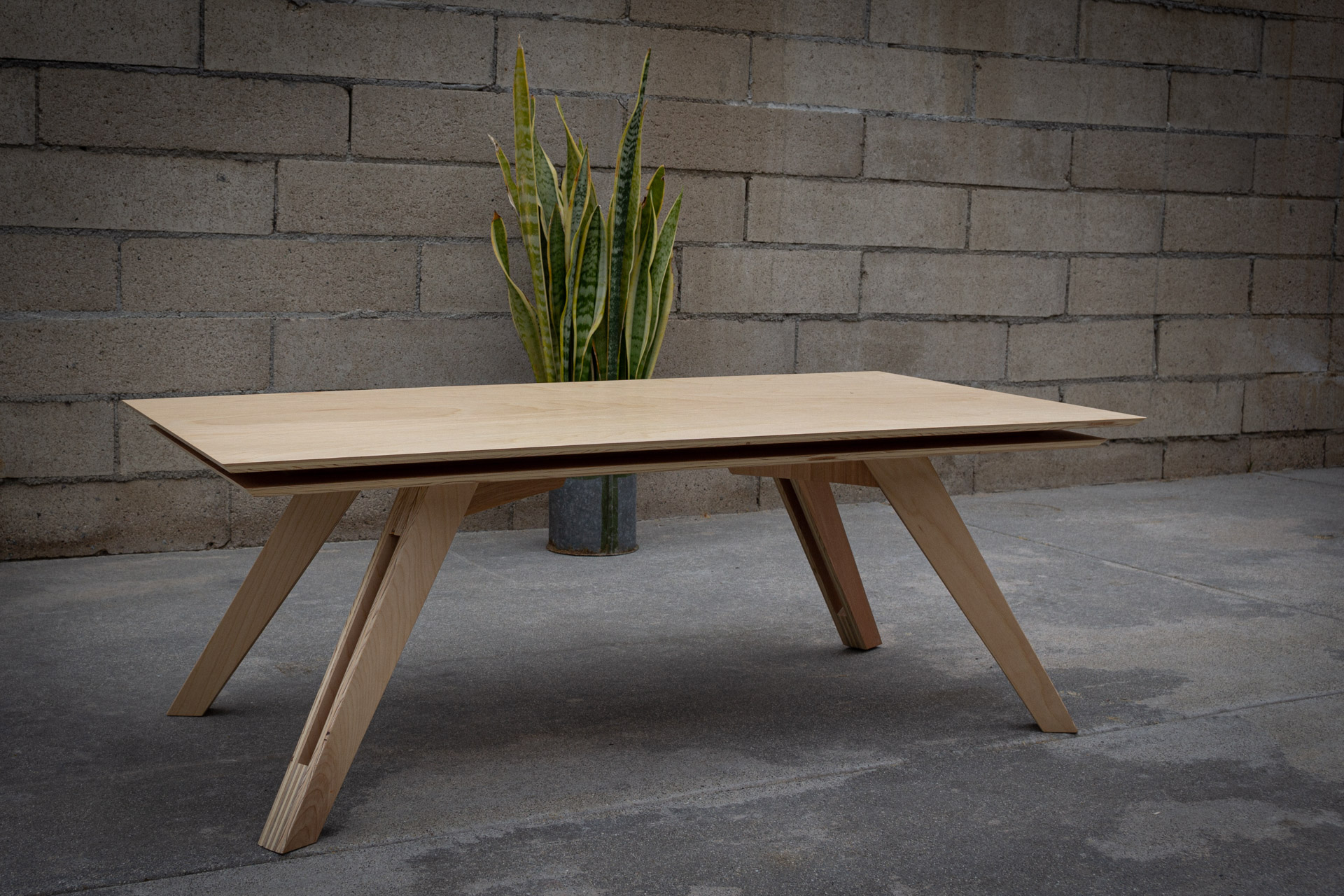 DIY Minimal Modern Coffee Table with a Floating Plywood Top